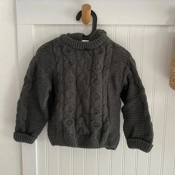 Zara Toddler Dark Gray Knit Hooded Pullover Sweater 18-24 Months NWT - Picture 1 of 4